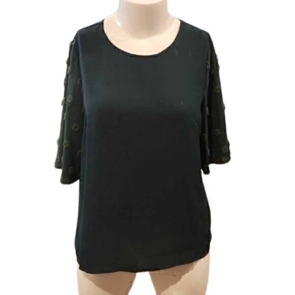 [Emery Rose] Green Flare Sleeve Blouse - Size 1X